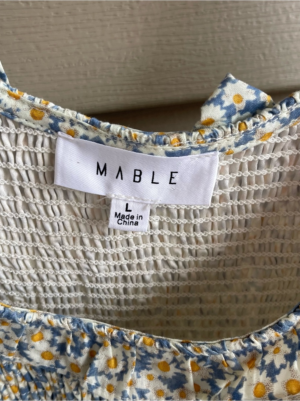 Mable Floral Smacked Mini Dress Drop Waist Feminine Balletcore Cottagecore L - Picture 3 of 8
